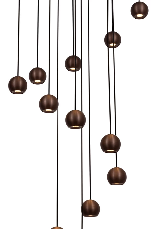 Lucide MONTANA - Pendant light - LED Dim. - CCT - 16x5,7W 2700K/4000K - Coffee | Premium - detail 1